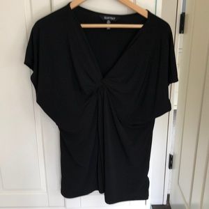 Ellen Tracy Short sleeved black blouse